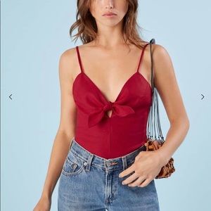 REFORMATION Strawberry Top in Cherry NWT